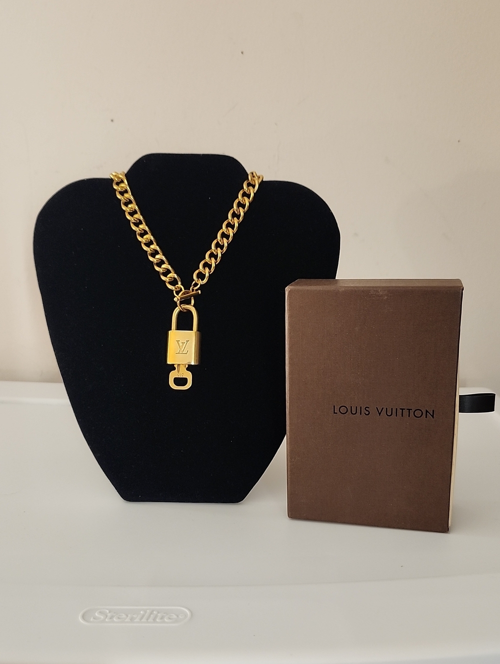 Louis Vuitton Padlock with Gold Tone Chain